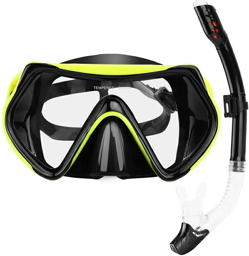 シュノーケル マスク シュノーケリング セット スノーケルセット 曇り止め 強化ガラス 水中メガネ ダイビング 収納バッグ付 スキューバ マウスピース2点セット 人間工学デザイン 潜水眼鏡 フィット感 耐衝撃 耐圧力 飛散防止 男女兼用 水漏れを防止 排水管 旅行 海 離島のサムネイル