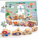 木製おもちゃ ひもとおしおもちゃ 木のおもちゃ 木製おもちゃ モンテッソーリ 玩具 紐通しおもちゃ 2IN1 乗り物パズル 車 積み木 ブロック ジグソーパズル...