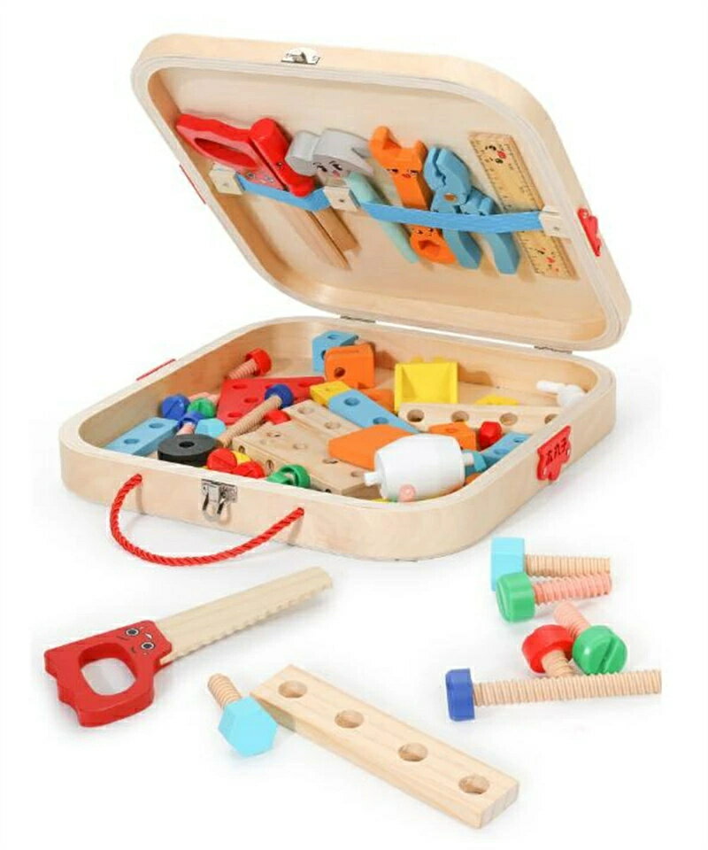 大工 おもちゃ 組み立て おもちゃ モンテッソーリ 大工さん おもちゃ 木のおもちゃ ねじ おもちゃ 知育玩具 工具 おもちゃ 3 4 5 6 7 8 歳 男の子女の子 プレゼント 子供おもちゃ人気 誕生日プレゼント収納ボックス付き