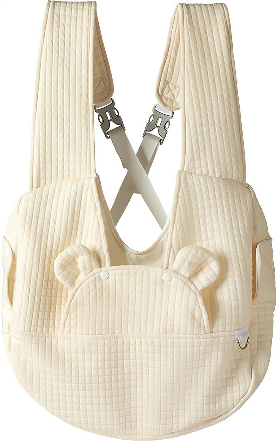 【快適＆安全なペットスリング】通気性に優れた軽量素材を採用し、ペットにとって快適な空間を提供します。内部には飛び出し防止フックを搭載し、移動中の安全を確保。肩にかかる負担を軽減する幅広ストラップで、飼い主も快適に使用できます。 【長さ調節可...