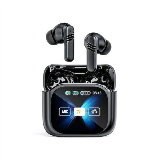 ワイヤレスイヤホン Bluetooth 5.3 ヘッドセット ANC/ENCノイズキャンセリング マイク付き 通話用 イヤーバッド ゲームモード搭載 LEDタッチスクリーン スマート表示 高音質 低遅延 自動ペアリング 長時間再生 Type-C充電 スポーツ iOS/Android対応 ワイヤレスイヤホン Bluetooth 5.3 ヘッドセット ANC/ENCノイズキャンセリング マイク付き 通話用 イヤーバッド ゲームモード搭載 LEDタッチスクリーン スマート表示 高音質 低遅延 自動ペアリング 長時間再生 Type-C充電 スポーツ iOS/Android対応