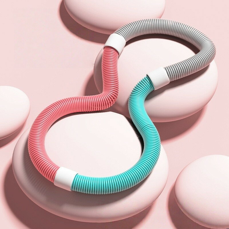 【折りたたみ可能】スプリングフープ 腰に優しい フィットネスフープ 静音設計 コンパクト 脂肪燃焼 く..