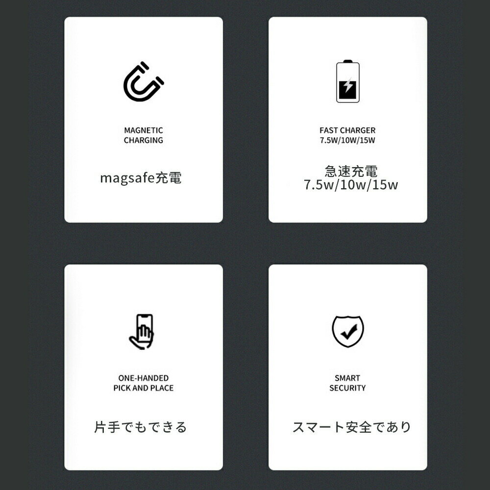 Mag safe充電器 ワイヤレス充電 充電スタンド 磁気充電 置くだけ充電 最新3in1急速充電 携帯/時計/イヤホン同時に充電 LED表示ランプ付き iPhone12/iPhone13シーリズ用 iPhone12 mini / iPhone12 Pro/ iPhone12 Pro Max 対応 15W iphone充電 時計充電 イヤホン充電
