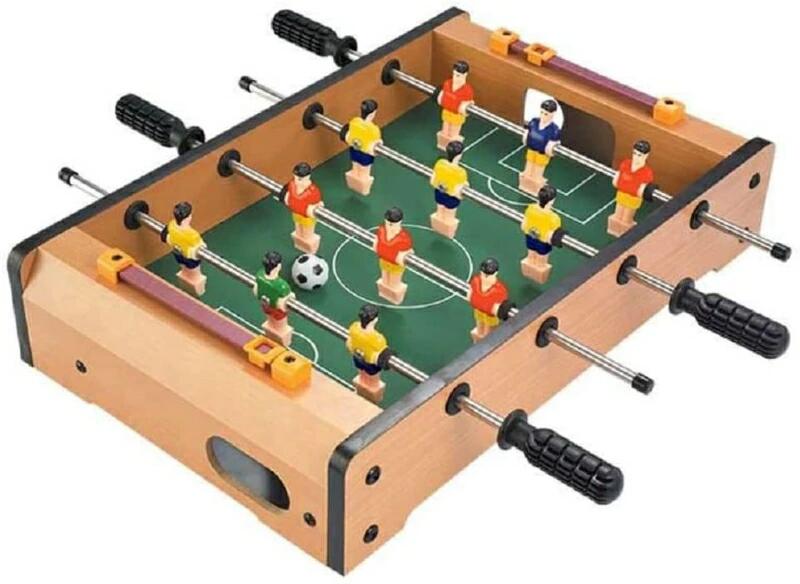 テーブルサッカーゲームアナログゲーム家庭用フットボールテーブル本格的卓上フーズボールハンドサッカーゲームサッカー試合サッカー対戦親友家族楽しみゲーム子供用おもちゃホテル旅館バーアミューズメント施設得点板付組立簡単木製筐体