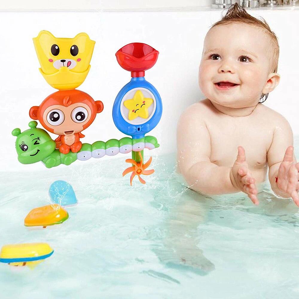 お風呂おもちゃ 水遊び玩具 シャワーカップ 噴水おもちゃ 知育玩具 かわいい形 安全素材 吸盤安定 男の子 女の子 誕生日 プレゼント 子供の日 キッズ かわいい動物 水スプレー 遊びいっぱい 子供をお風呂が好きになる