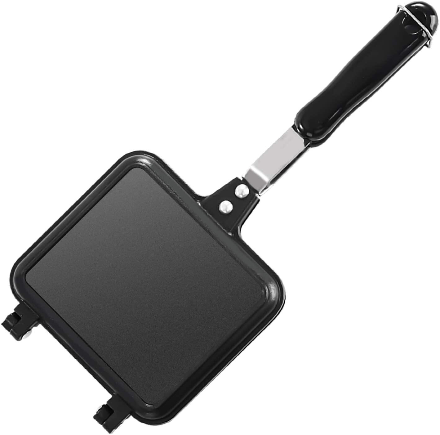 ホットサンドメーカー 直火 ほっとさんどめーかー ホットサンド フライパン アウトドア 小型 軽量 ホットサンドプレート 両面フラット ワッフルメーカー マルチサンドメーカー 焦げ付きにくい 丸洗い可能 お手入れ簡単 家 省エネ キャンプ 登山 父の日ギフトのサムネイル