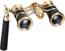 オペラグラス 双眼鏡 3倍 25mm ハンドル付き ブラック コンサート ライブ 高精細低照度ナイトビジョン非赤外線望遠鏡