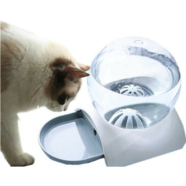 水飲み器 給水器 ペット用 猫 水 犬 自動的に 省エネ 電気代ゼロ 電気不要 ウォーターボトル ディスペンサー 透き通って見えるタンク 水の残りが観察出来る 2.8L大容量