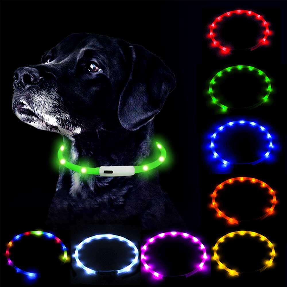 LED 犬光る首輪 【視認距離400mで夜間も安心】 犬 猫 光る 首輪 ライト 夜 散歩USB 充電式 小型犬 中型犬 大型犬 サイズ調節可能