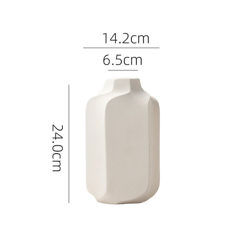 Interior Accessories - フラワーベース 花瓶 幾何学 大型 モダン 北欧インテリア おしゃれ 陶器 置物 リビング 飾り 雑貨 花器 デザイン性 贈り物 質感 シンプル 玄関 リビング用 オブジェ