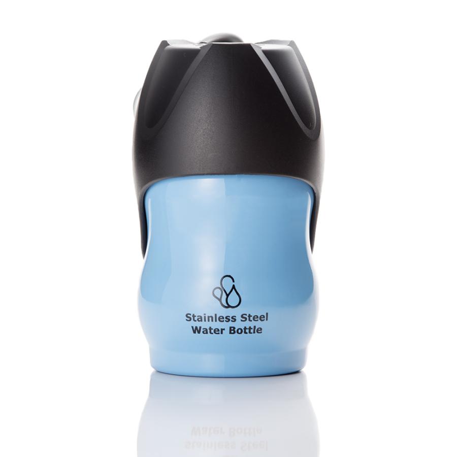 Rakuten - 【訳あり】ROOPステンレスボトル ブルー｜ペット専用水筒 S ブルー 犬 水飲み 散歩 ボトル ステンレス カラビナ付き おしゃれ まとめ買い アウトレット