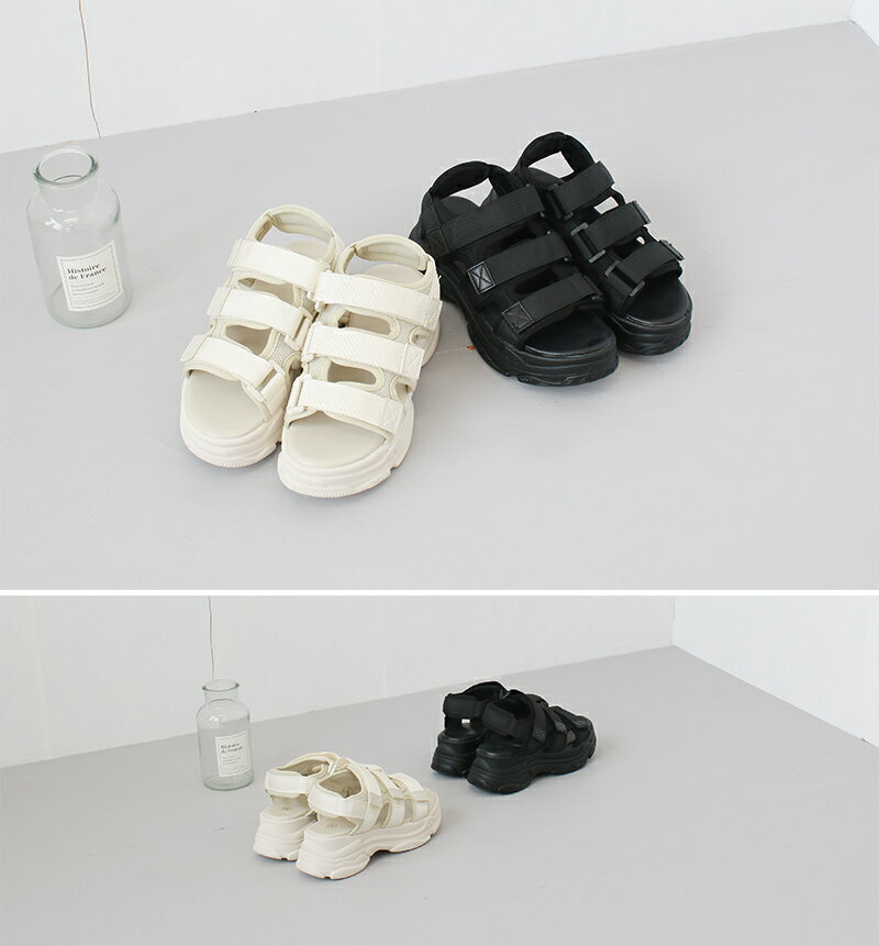 3 ベルクロ スポーツサンダル スポサン 5cm 厚底 スニーカーソール レディース ア...