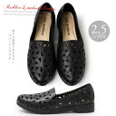 《1000円均一!!》【全品送料無料/あす楽対応】パンチングカット ラバー ローヒール パンプス レディース 黒 痛くない ym-63794