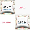 【2個セット販売】【送料無料】ヌードクッション 60×60cm クッション本体 クッション中身クッション中材 Pillow Insertクッションカバー用本体 Cushion 60x60