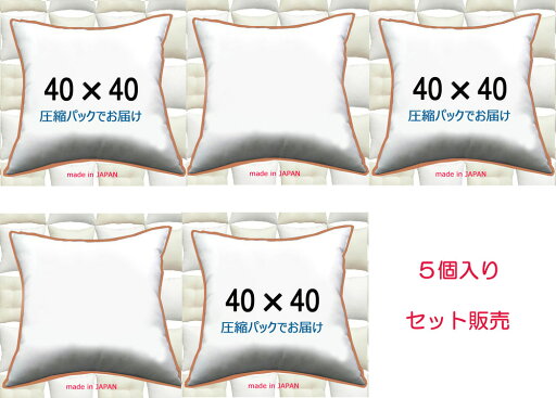 ヌードクッション 5個セット販売 クッション中身 40×40クッション中材 クッション本体 クッションカバー用本体 送料無料 40x40 ヌードクッション 5個セット販売 クッション中身 40×40クッション中材 クッション本体 クッションカバー用本体 送料無料 40x40