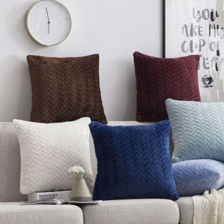 クッションカバー 45×45cm 45 45 さら ちゅるな肌触り 北欧 かわいい クッション カバー 春秋 冬 背当てカバー ふわふわ 柄 正方形 マルチカラー 座布団カバー おしゃれ シンプル 背当て 洗える 厚手 送料無料 [2]