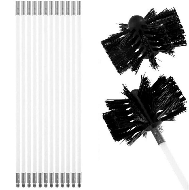 煙突 掃除 ブラシ 薪ストーブ掃除 4 6 8 12本ロッド 60cm 掃除ブラシ 煙突掃除棒 電気ドリル駆動 掃除ツール 掃除が簡単 使いやすい 安..