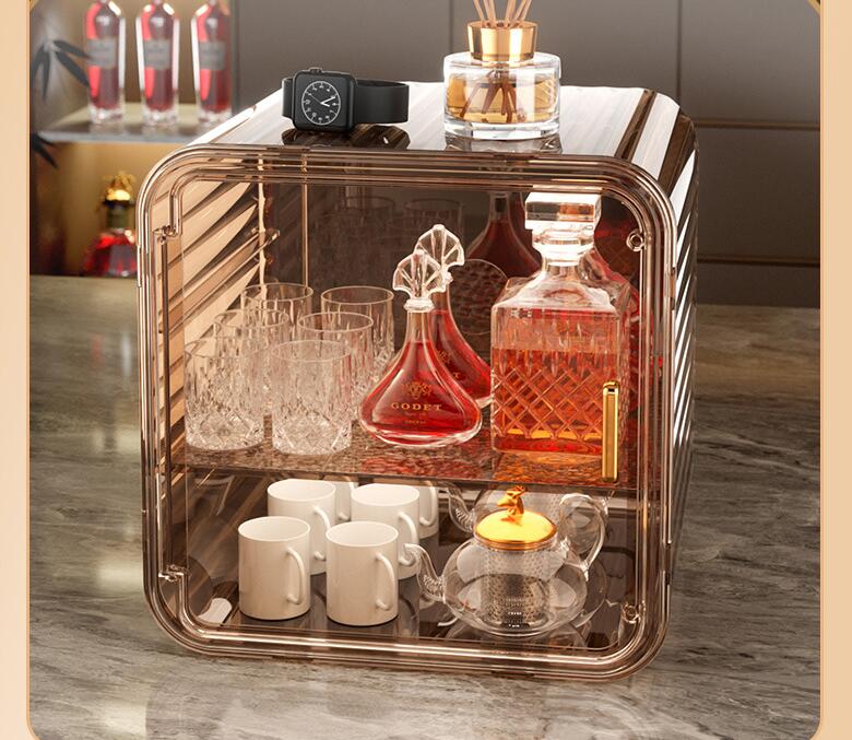 収納ボックス コップラック ラック キッチンボックス 食器ラック 水筒 収納 台所収納 化粧品入れ キッチン整理用品 大容量 シンプル おしゃれ 蓋付き キッチン収納 洗面所 防水 防塵