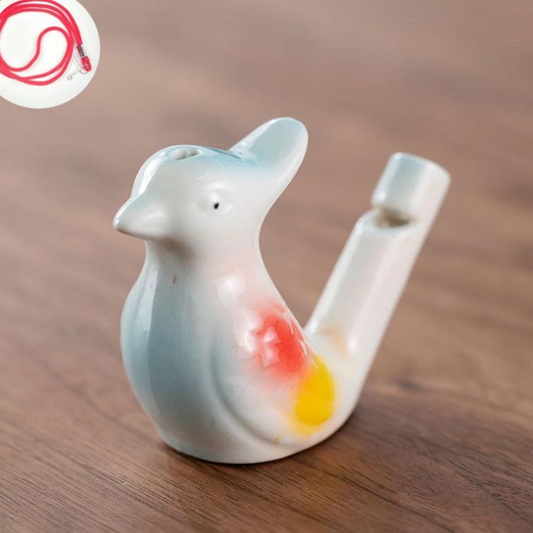 Room75cのアジアン雑貨 民族楽器 本物の鳥みたいな音色 陶器 手作り 玩具 みずどり 鳥グッズ 贈り物 水笛 水鳥 エスニック リゾートコーデ 置物 置き物 おもちゃ バードホイッスル 鳥好き 土人形｜アングル2