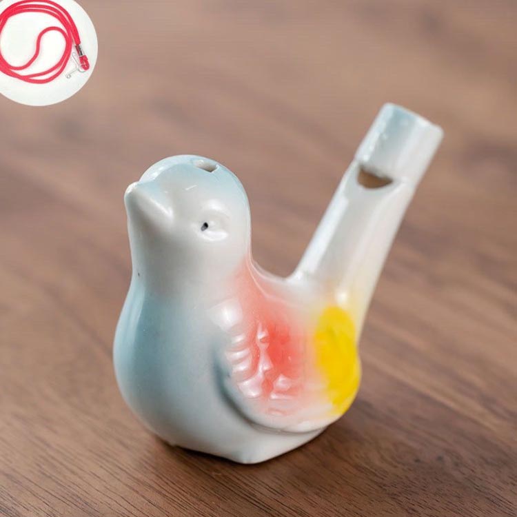 Room75cのアジアン雑貨 民族楽器 本物の鳥みたいな音色 陶器 手作り 玩具 みずどり 鳥グッズ 贈り物 水笛 水鳥 エスニック リゾートコーデ 置物 置き物 おもちゃ バードホイッスル 鳥好き 土人形｜アングル3