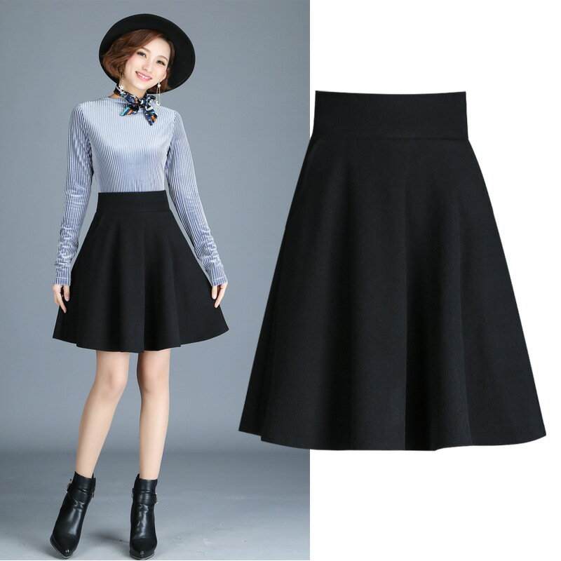 フレアスカート ミニ スカート ひざ丈 秋冬 レディース 大人 無地 高見え 旅行 ゆったり お出かけ お呼ばれ キレイめ ボトムス シンプル Aライン ハイウエスト カジュアル 着回し