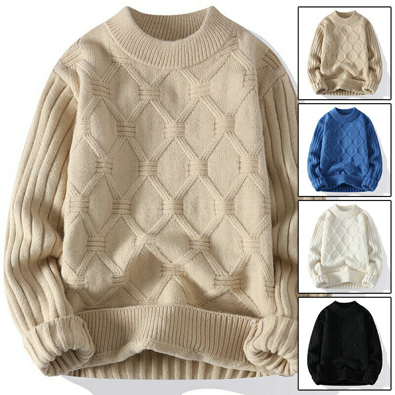 55%OFF ニットセーター メンズ 秋冬 40代 ニットソー クルーネック おしゃれ あったか 防寒 ゆったりプルオーバー