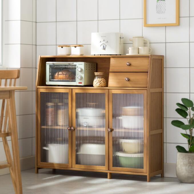 Rakuten - 食器棚 キッチン収納 食器 キッチンボード レンジ台ラック 収納ラック大容量 新生活シンプル 北欧 ナチュラル スリム キッチン用品 組立簡単 卓上整理棚 台所収納