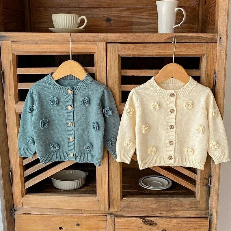 カーディガン ベビー服 女の子 ニットカーディガン 子供服 キッズ服 長袖 花飾り ...