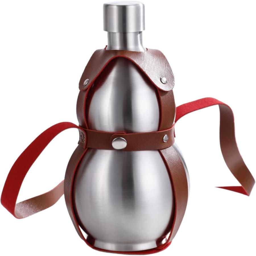 【2025年最新 瓢箪水筒】瓢箪 水筒 500ml - 1500ml ひょうたん水筒 大容量のステンレス鋼 水差し 瓢箪瓶 お水やお酒の容器としてピッタリでした (500ML)