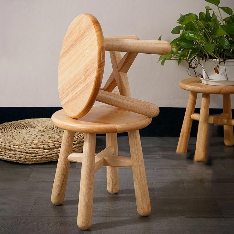 キッズ スツール 座面高25cm 木製 北欧 ロースツール 天然木 無垢材 木製 イス ミニスツール おしゃれ ウッドスツール 子供 椅子 幼児 丸 円形 四角 小さい 低い 椅子 かわいい 木 玄関 腰掛け コンパクト ナチュラル [2]