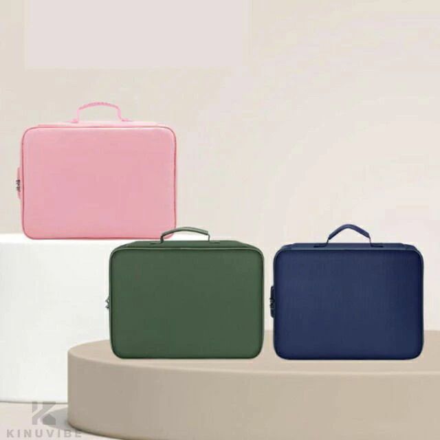 鍵付き 耐火バッグ 耐火ケース 手提げ 耐火金庫 バッグ ケース A4 3層式 書類ケース 集金袋 手提げ金庫 貴重品入れ 大容量 調節可能 ダイヤルロック 金庫 収納ボックス 大容量 パスポートケース 旅行 お薬手帳 マルチケース 財布 耐火 耐水 書類 貴重品 収納