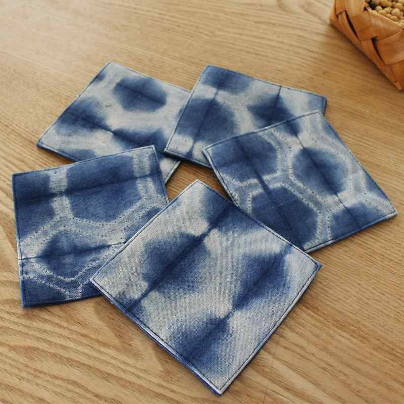 カップマット レディース コースター 亜麻 リネン 吸水 断熱 布製 手作り ティーマット テーブルマット..