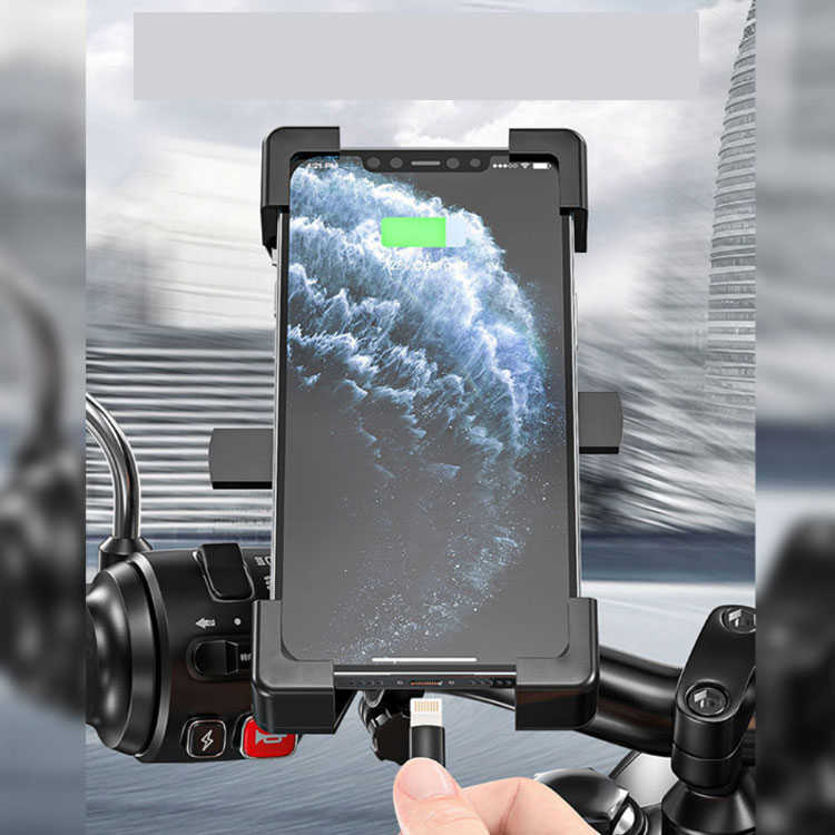 スマホスタンド ip 自動 携帯ホルダー スマホ ホルダー スマホ スマホホルダー 瞬間 自転車 6.5インチ対応 ロードバイク Android ロック スマートフォン 360度 回転 角度 調整 片手操作 取付簡単 シンプル バイク(4)