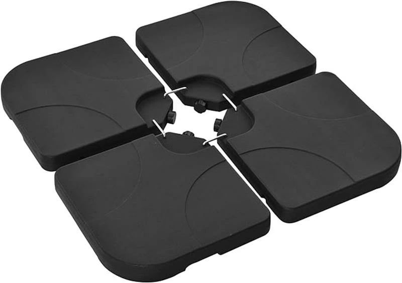 パラソルベース パラソル土台 4枚セット 幅100x奥行100x高さ7cm 十字架ベース適用 水充填 砂充填 ベー..