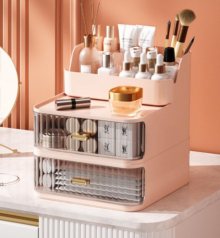 引き出し 卓上収納ケース 収納ボックス プラスチック 横 小物 4段 2段 3段 ホワイト 透明 滑り止め 大..