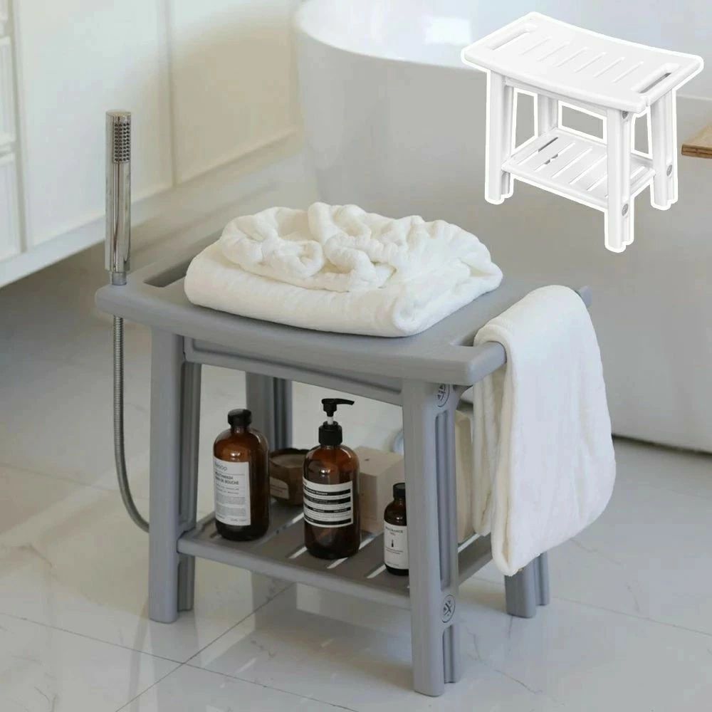 シャワーベンチ 内側シャワーシェービングレッグ用 シャワーチェアシート 椅子シート 収納棚とハンドル..