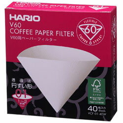 HARIO　ハリオ　V60用ペーパーフィルター01W　40枚　VCF-01-40W　（1〜2杯用）