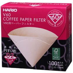 HARIO　ハリオ　V60用ペーパーフィルターM　100枚個箱入り　VCF-02-100MK　（1〜4杯用） 1