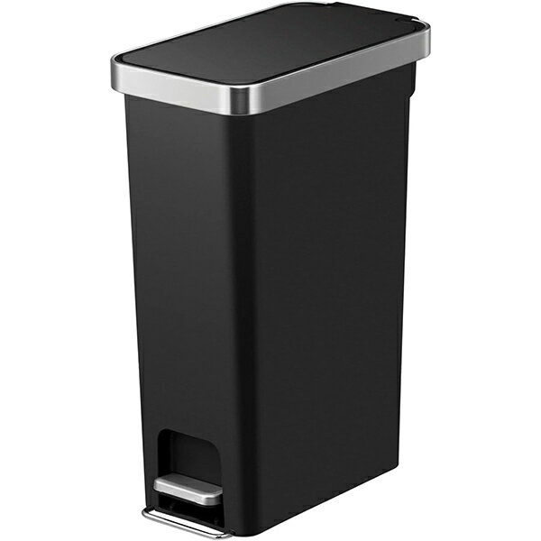 EKO ハナスリムプラスチックステップビン 40L EK6268-40L-BL ブラック ゴミ箱 ダストボックス
