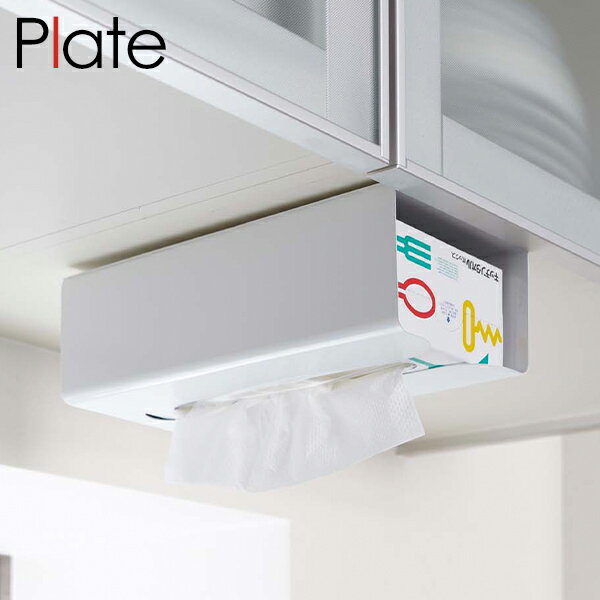 山崎実業　YAMAZAKI　Plate　ポリ袋&キッチンペーパーホルダー　プレート　ホワイト　7982