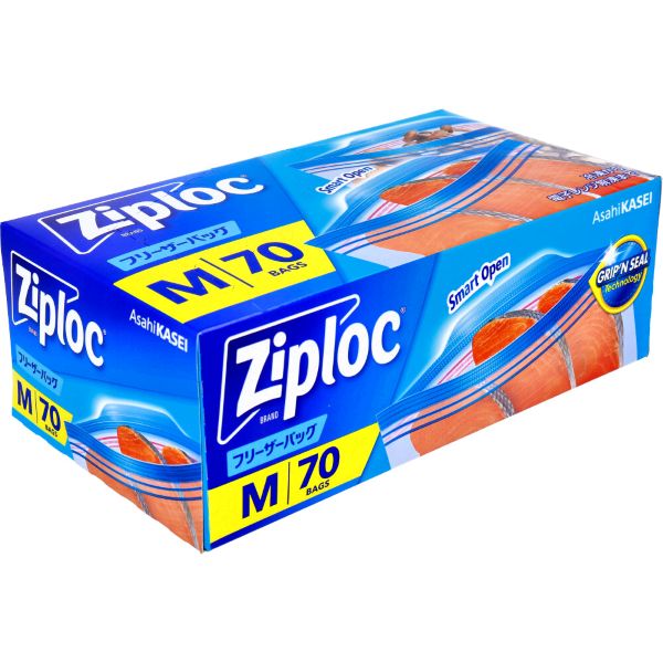 Ziploc　ジップロック　フリーザーバッグ　Mサイズ　70枚入