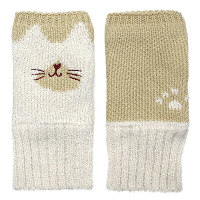 ノアファミリー　ネコ柄ハンドウォーマー　手袋　防寒　かわいい