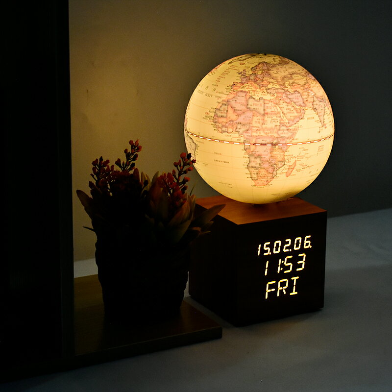 置き時計 地球儀時計 光る回る オルゴール付き ワイヤレスライト インテリア地球儀 置時計 地球儀時計付き13cm 授乳ライト プレゼント ギフト アンティーク 卓上 デジタル 寝室 led 出産祝い コンパクト おしゃれ 癒し 新入学 母の日 ギフトのサムネイル