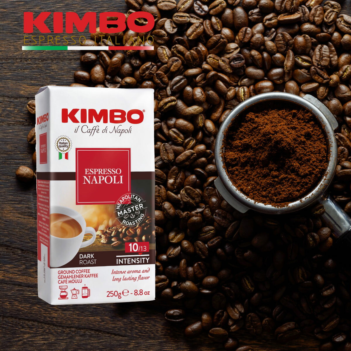 キンボ エスプレッソ粉 1箱250g ナポリ KIMBO ナポリ 高級 本格 レギュラーコーヒー ミディアムロースト ホットコーヒー アイスコーヒー キンボ イタリア コーヒー 珈琲 エスプレッソ 粉 コーヒー 粉 コーヒー粉