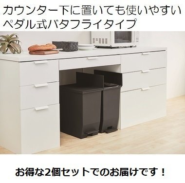 【P5倍】【クーポン】 ゴミ箱 20L 2個セット おしゃれ ペダル式 両開き蓋 SOLOW TWIN バタフライ 20L×2 20リットル 2個セット ペダル 両開き ブラック ホワイト 選べる2色 抗菌 防汚 幅27 シンプル モダン デスクサイド 分別 スタイリッシュ モダン 東谷 ヤマト 佐川 [2]