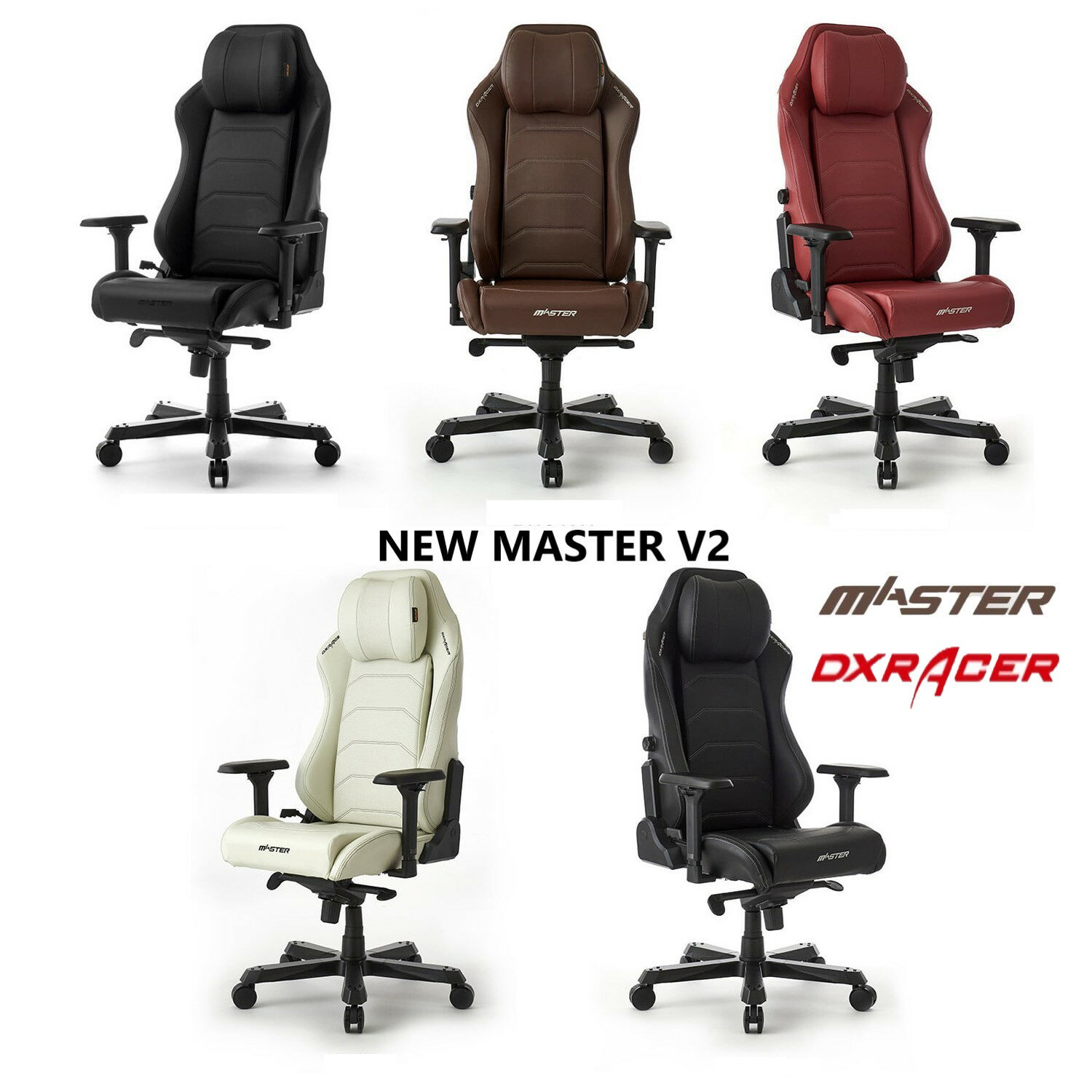 【P5倍】【クーポン】レーシングチェア ゲーミングチェア e-sports 3D 5年保証 耐荷重140 DXRacer プレミアムワークチェア NEW MASTER V2 MAS-238 リクライニング 昇降 通気レザー 4WAYビルトインランバーサポート 座面チルトロック機能　ロッキング ヤマト 佐川