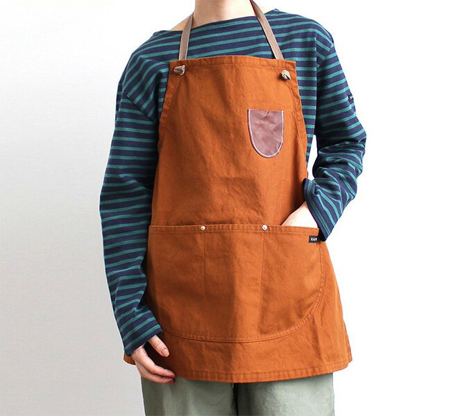 NAPRON エプロン NAPRON ナプロン レザーポケット付きエプロン LUMBER BIB APRON NP-AP01-21A