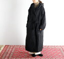 SOIL \C WOOL LINEN PLAIN WITH QUILTED LINING HOODED LONG COAT WITH BELT E[l LebhCjO t[hOR[g NSL22522