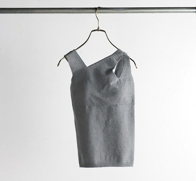 SALE30%OFF//unfil アンフィル stretch organic cotton sleeveless top アシンメトリー ニットタンク WFSP-UW138