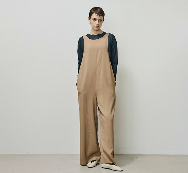 unfil アンフィル viscose gabardine wide-leg all in one ワイドオールインワン WVSP-UW109